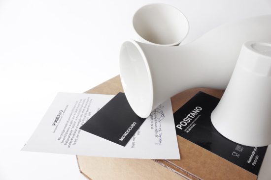 POSITANO porcelain espresso cups, porcelain white