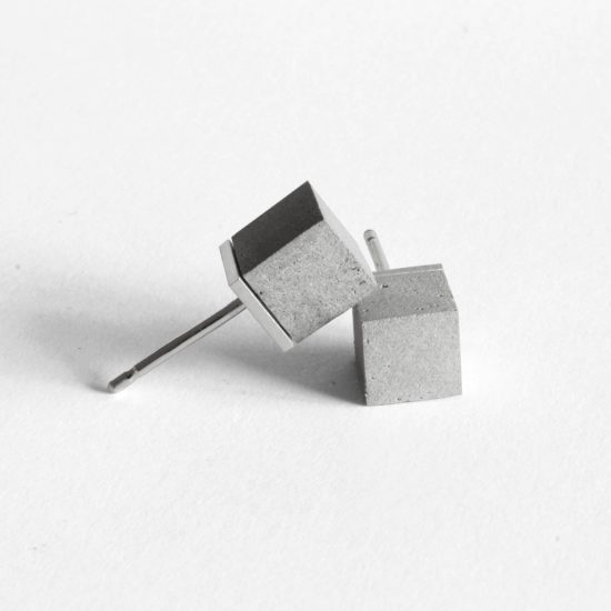 concrete earrings CUBO by ORTOGONALE