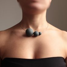 porcelain jewellery SATELLITE, necklace mod. PLUTONE black edition porcelain jewellery SATELLITE, necklace mod. PLUTONE black edition