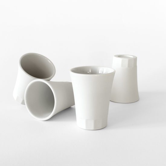 POSITANO porcelain espresso cups, porcelain white