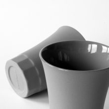 POSITANO collection water, wine porcelain cups, light gray POSITANO collection water, wine porcelain cups, light gray