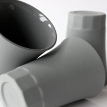 POSITANO collection set carafe and cups, light gray porcelain POSITANO collection set carafe and cups, light gray porcelain