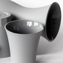POSITANO collection set carafe and cups, light gray porcelain POSITANO collection set carafe and cups, light gray porcelain