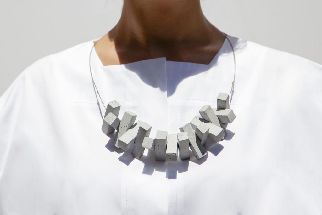 Concrete double function Necklace and Bracelet Design ORTOGONALE for TUMO Studios Armenia
