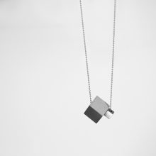 Minimalist necklace 2NX70 - Concrete, Stainless Steel & Silver 925 Minimalist necklace 2NX70 - Concrete, Stainless Steel & Silver 925