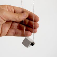 Minimalist necklace 2NX70 - Concrete, Stainless Steel & Silver 925 Minimalist necklace 2NX70 - Concrete, Stainless Steel & Silver 925