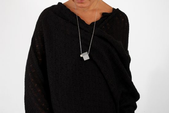 Minimalist necklace 2NX70 - Concrete, Stainless Steel & Silver 925 Minimalist necklace 2NX70 - Concrete, Stainless Steel & Silver 925
