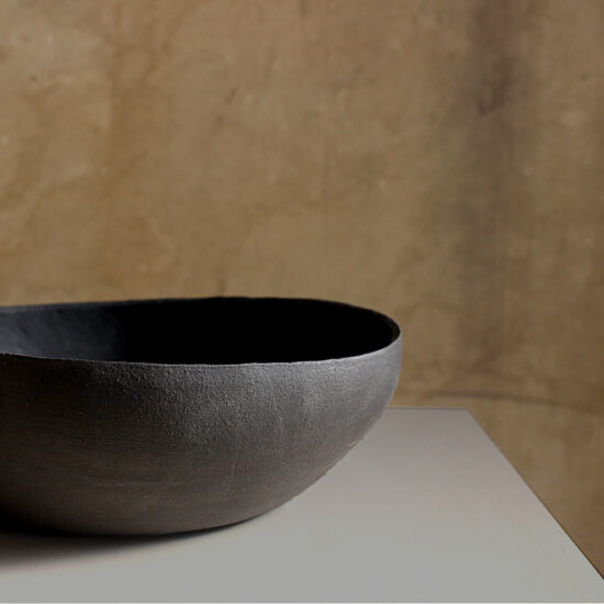 black stoneware centerpiece