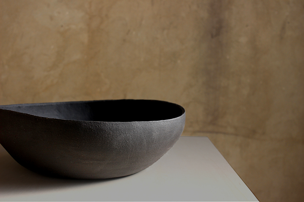 black stoneware centerpiece black stoneware centerpiece