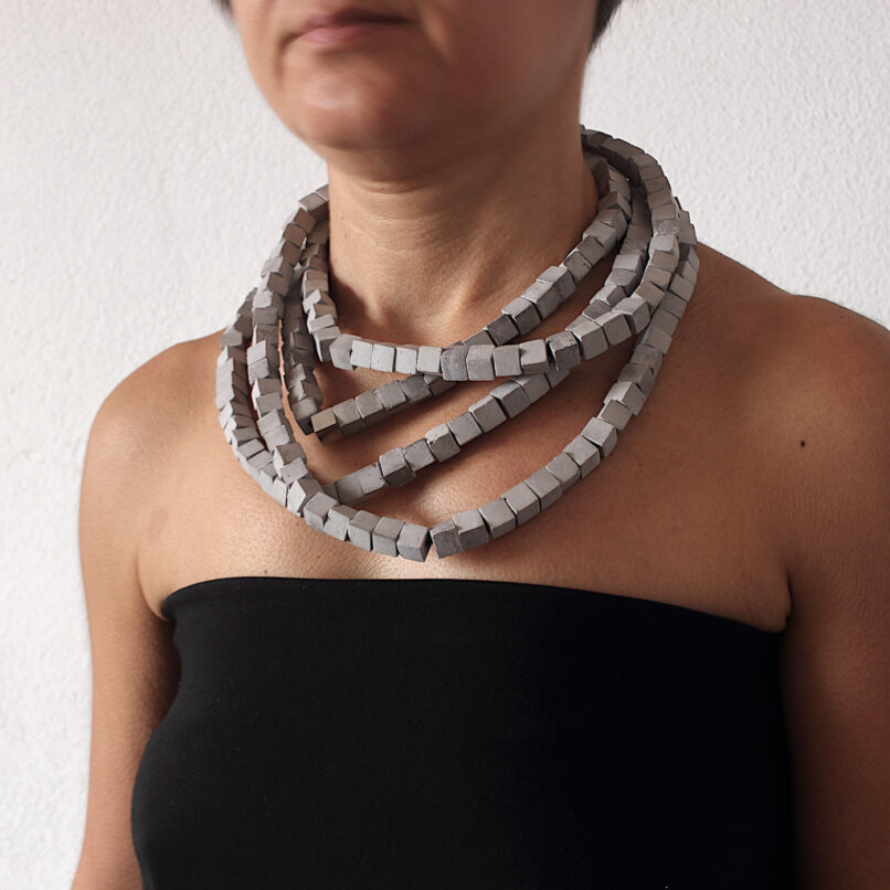 Long concrete necklace by ORTOGONALE