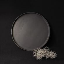 Handmade stoneware black plate