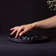 Handmade stoneware black plate
