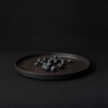 Handmade stoneware black plate