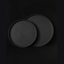 Handmade stoneware black plate
