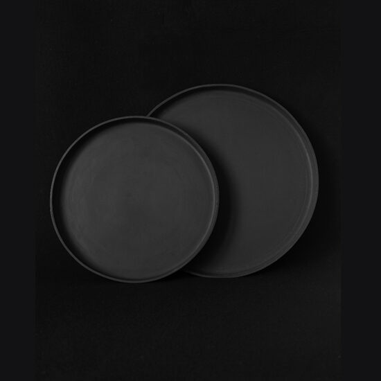 Handmade stoneware black plate