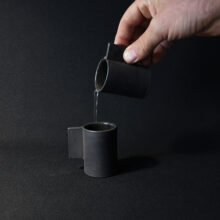 Black stoneware mezcal shot cups Black stoneware mezcal shot cups